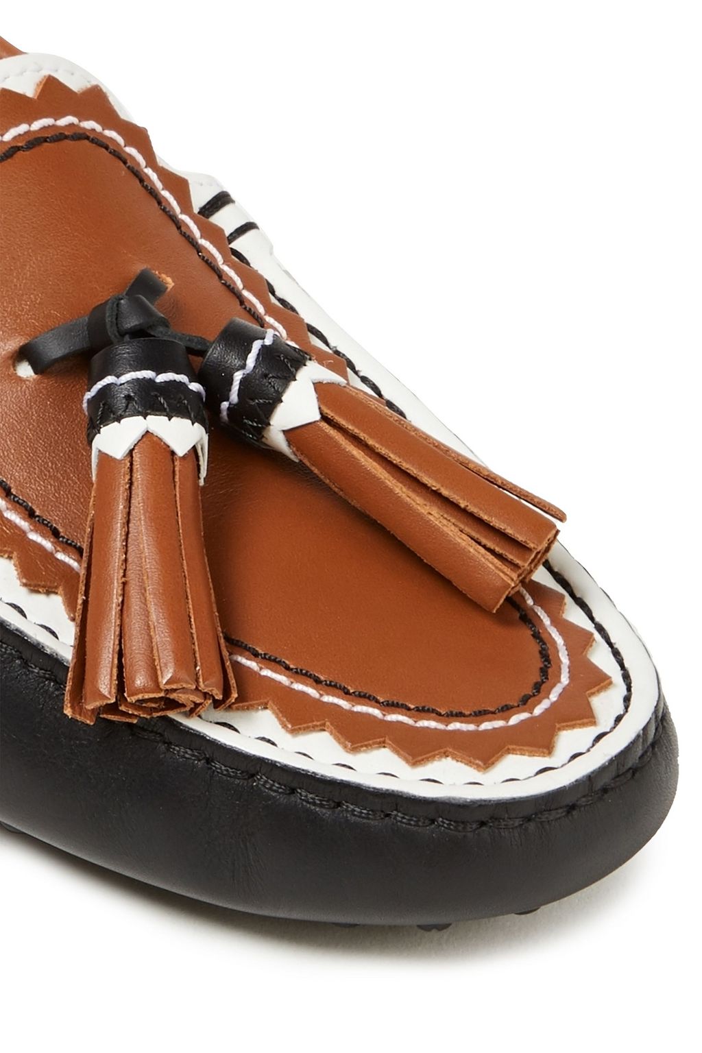 TOD'S Gommino tasseled color-block leather loafers