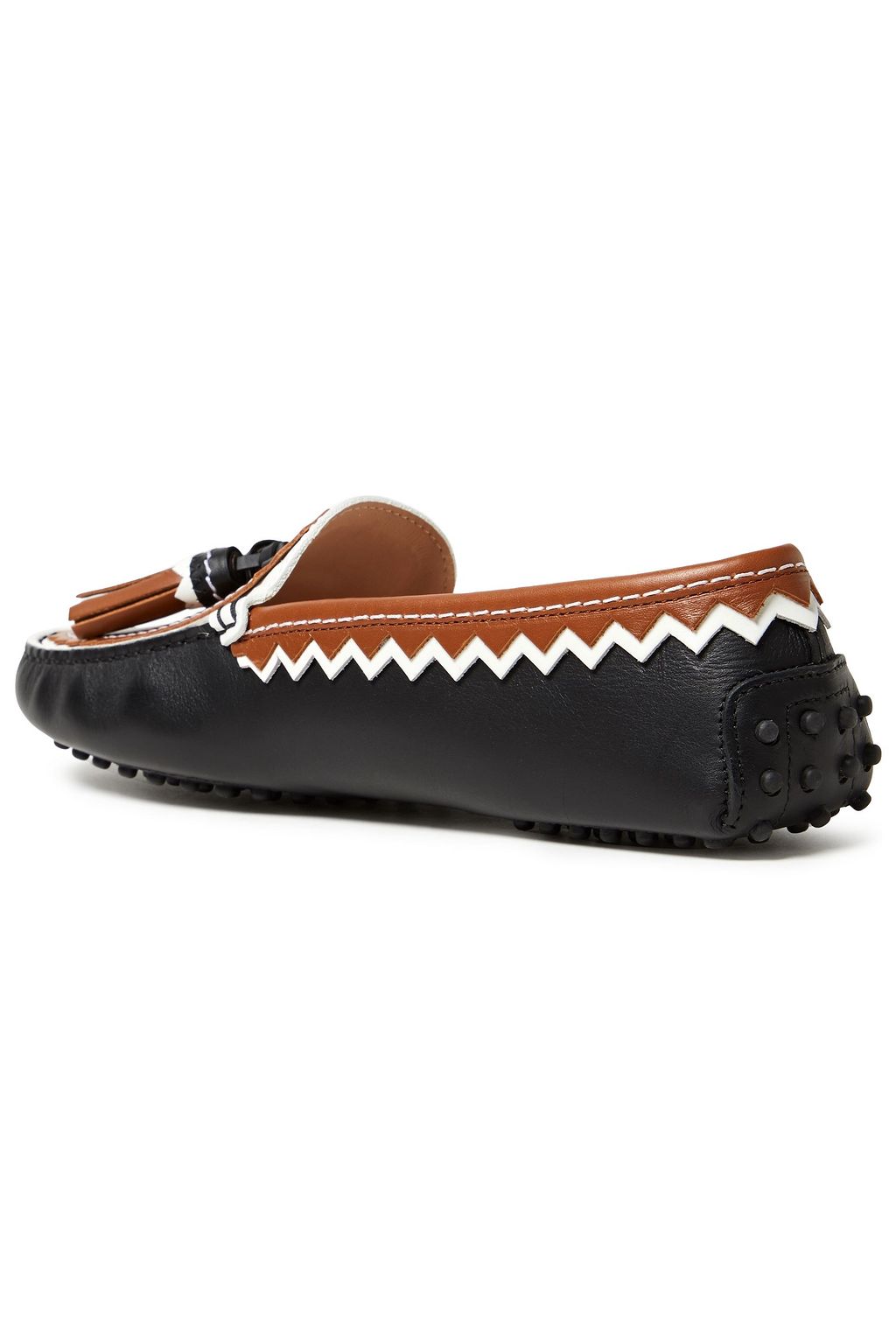 TOD'S Gommino tasseled color-block leather loafers
