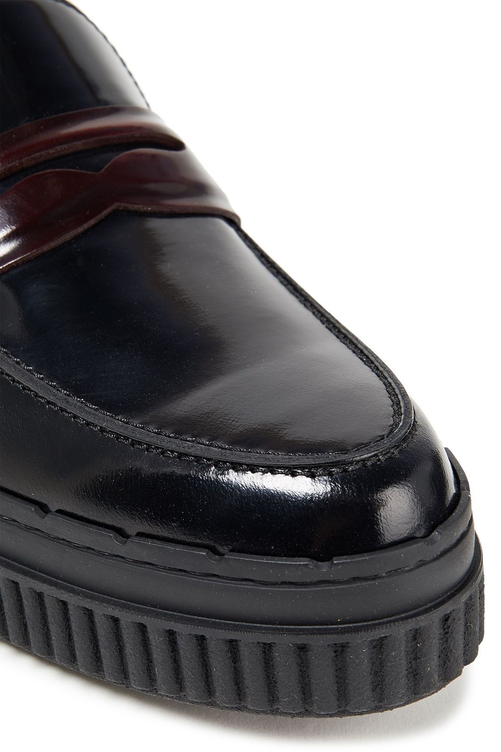 TOD'S Glossed-leather platform loafers