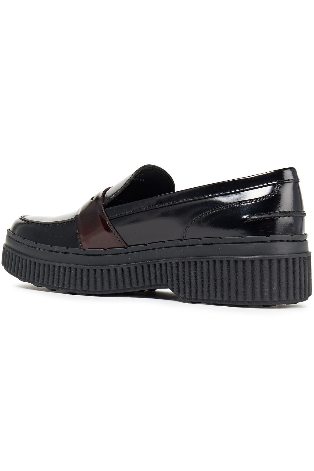 TOD'S Glossed-leather platform loafers