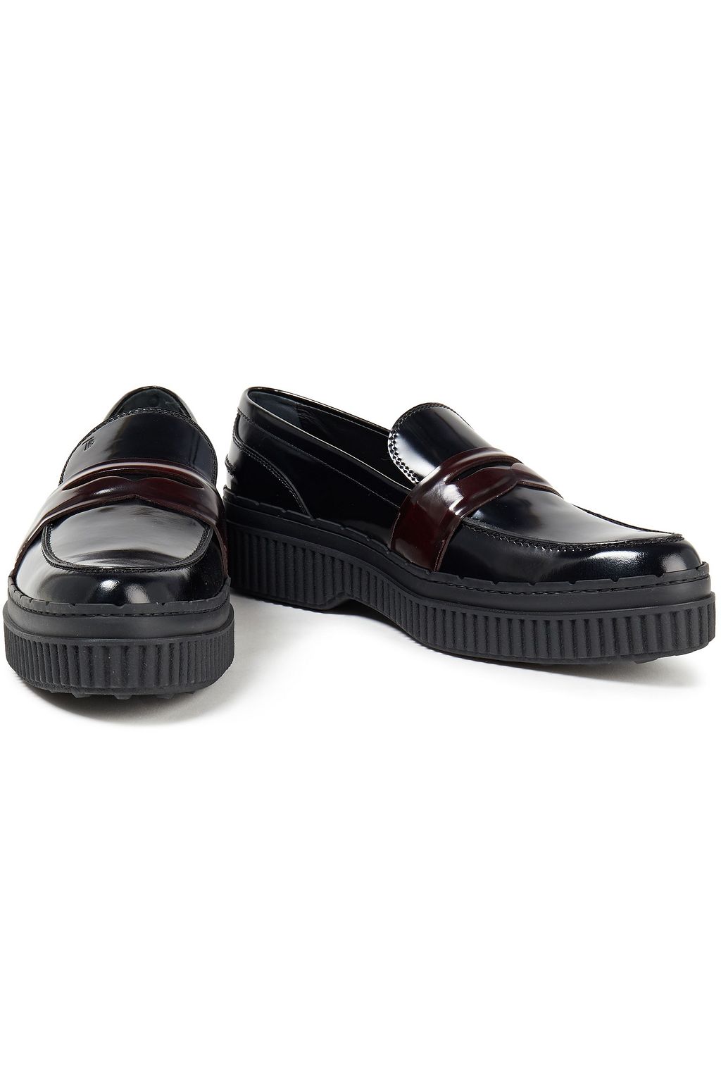 TOD'S Glossed-leather platform loafers