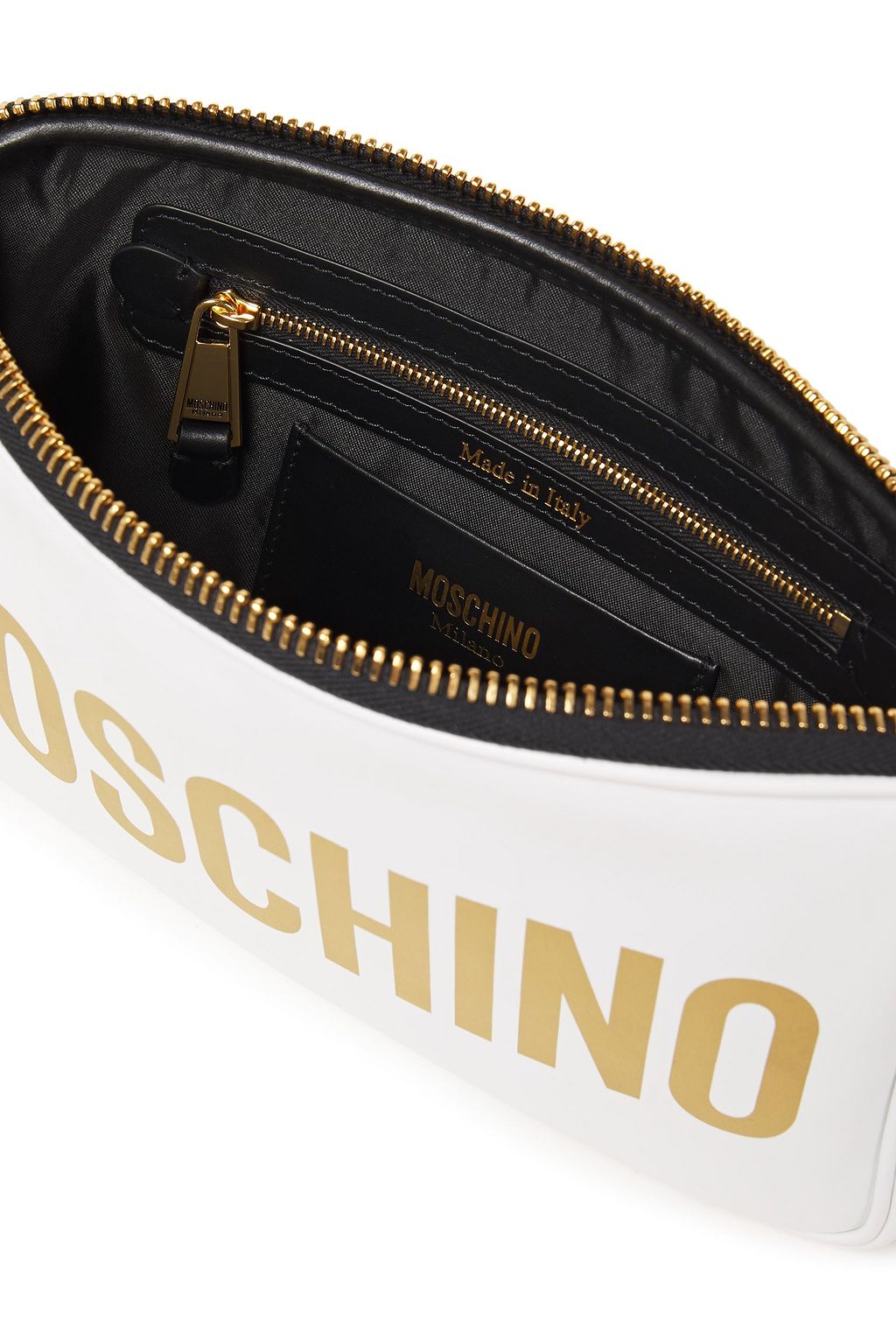 MOSCHINO Logo-print leather shoulder bag