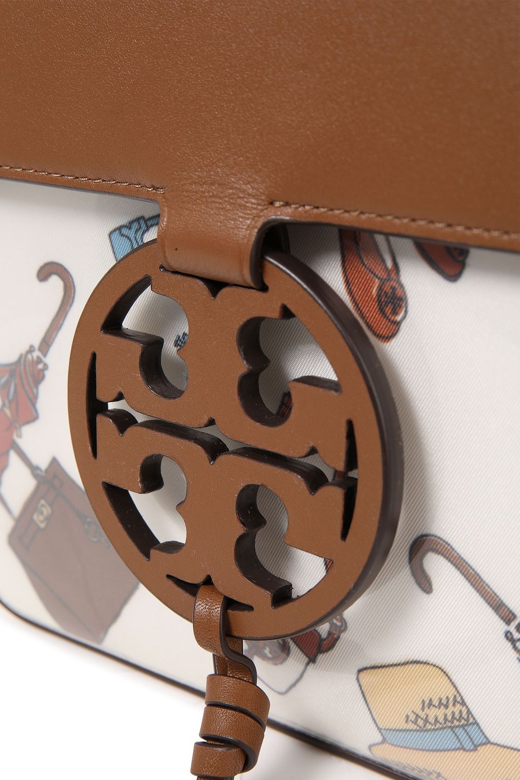 TORY BURCH Miller printed PVC and leather shoulder bag