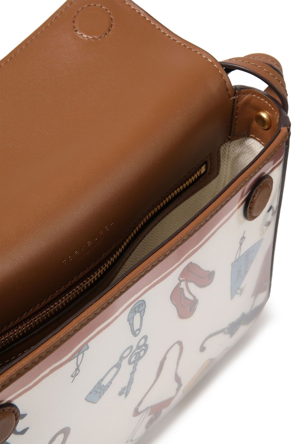 TORY BURCH Miller printed PVC and leather shoulder bag