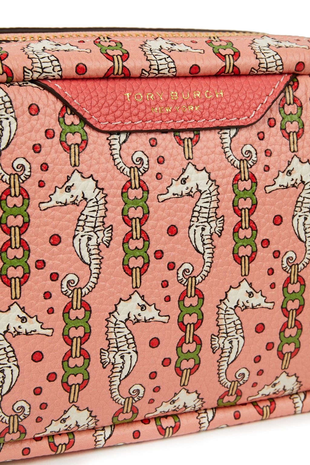 TORY BURCH Printed pebbled-leather shoulder bag