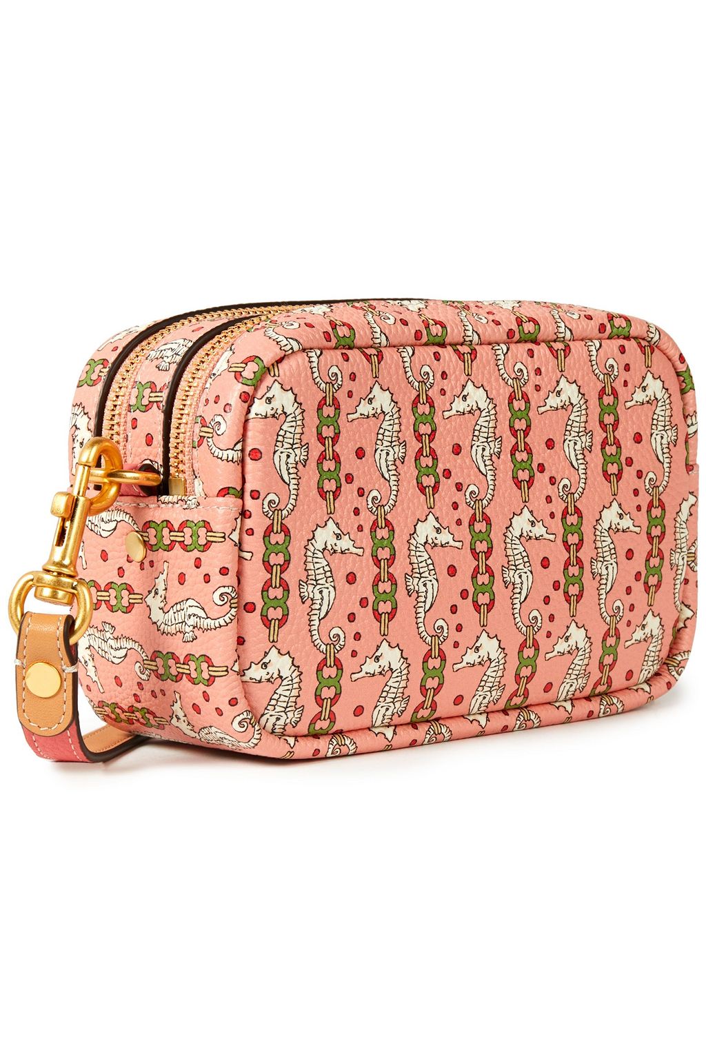 TORY BURCH Printed pebbled-leather shoulder bag
