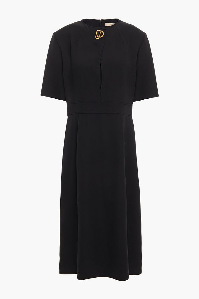 Embellished silk and wool-blend dress