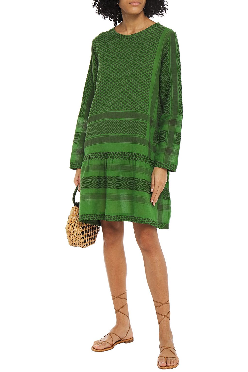 SUMMERY COPENHAGEN Cotton-jacquard mini dress