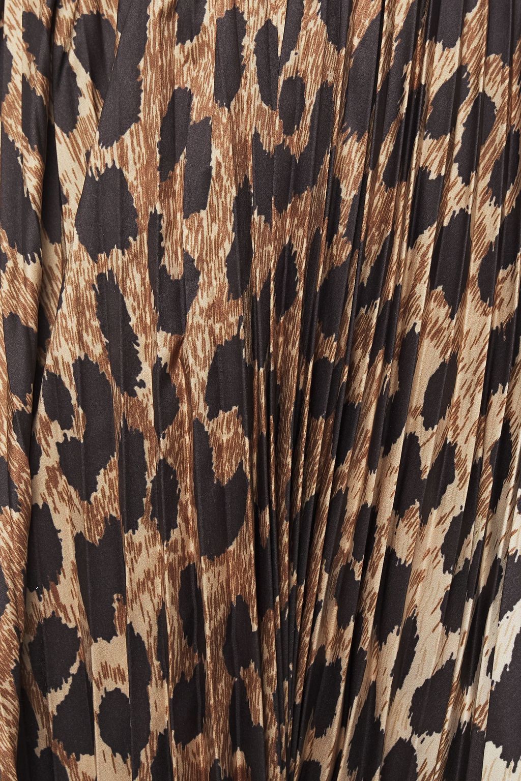 BALENCIAGA Pleated leopard-print crepe midi skirt