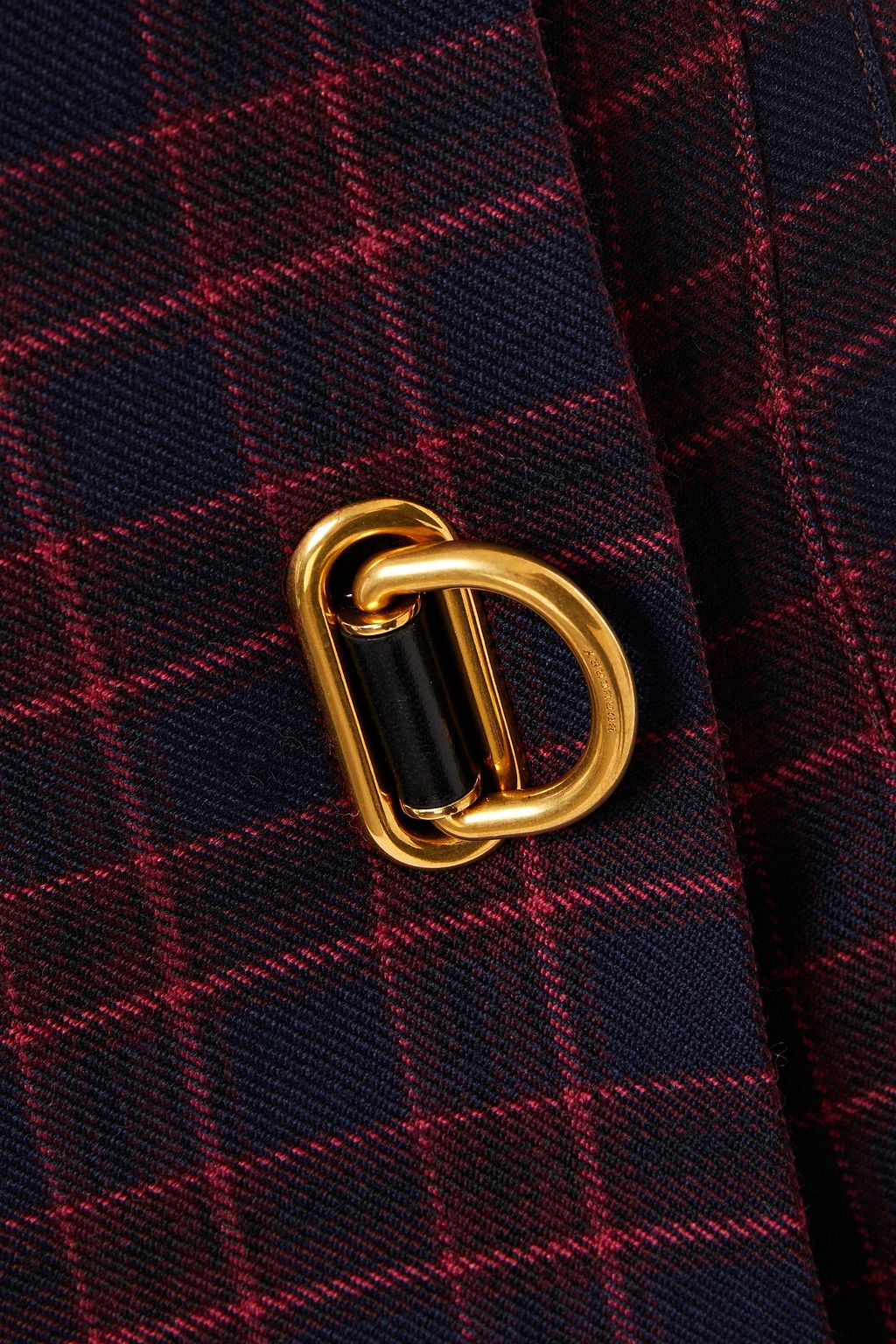 BURBERRY Pleated checked wool midi wrap skirt
