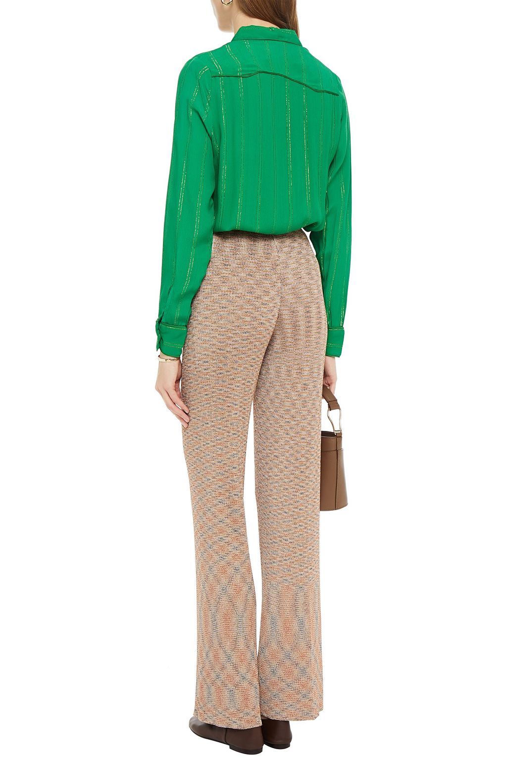 SUMMERY COPENHAGEN Amalie metallic striped crepe shirt