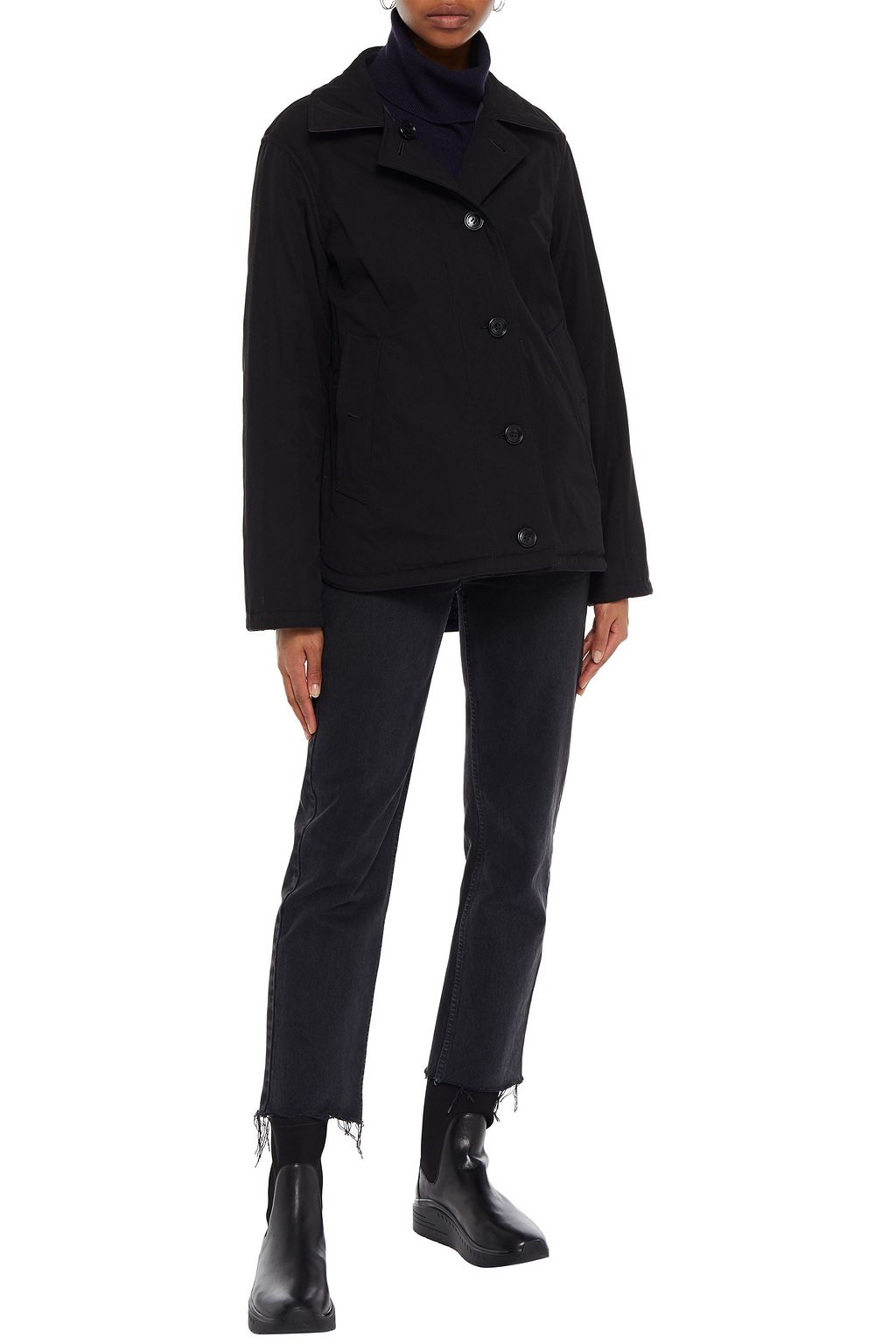BURBERRY Two-tone paneled quilted cotton jacket