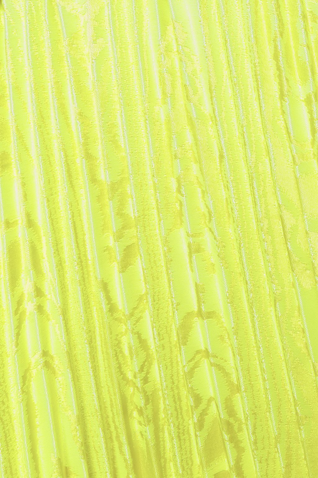 BALENCIAGA Neon pleated satin-jacquard midi skirt