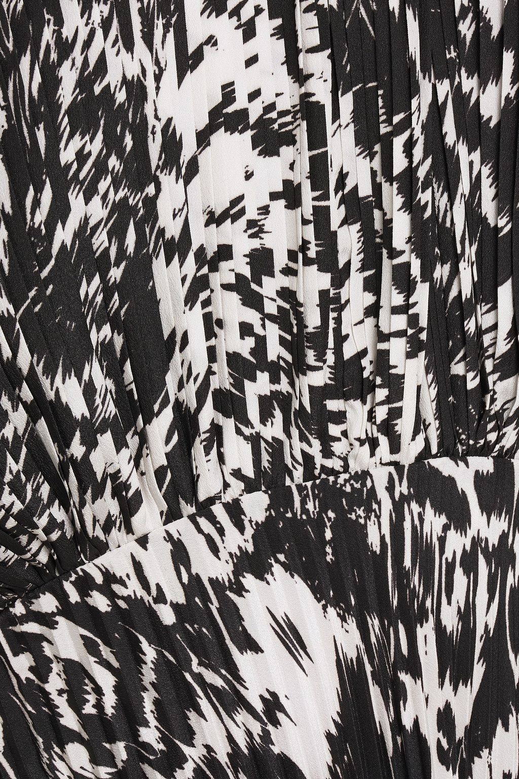 BALENCIAGA Draped pleated printed crepe de chine midi dress