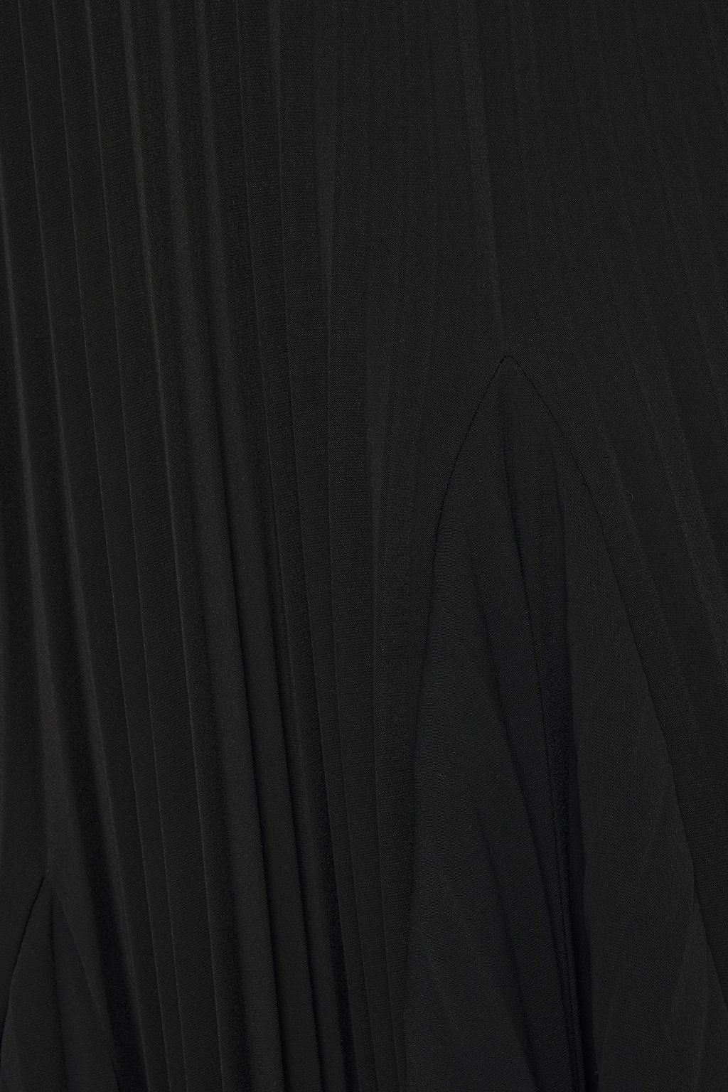 BALENCIAGA Asymmetric pleated crepe midi skirt