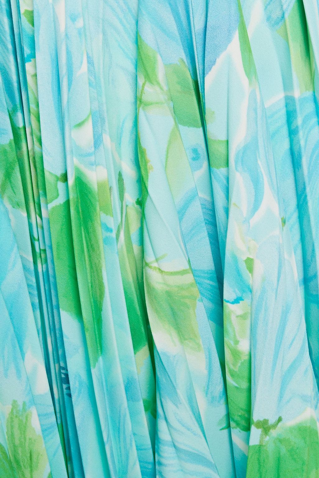BALENCIAGA Asymmetric floral-print plissé-crepe skirt