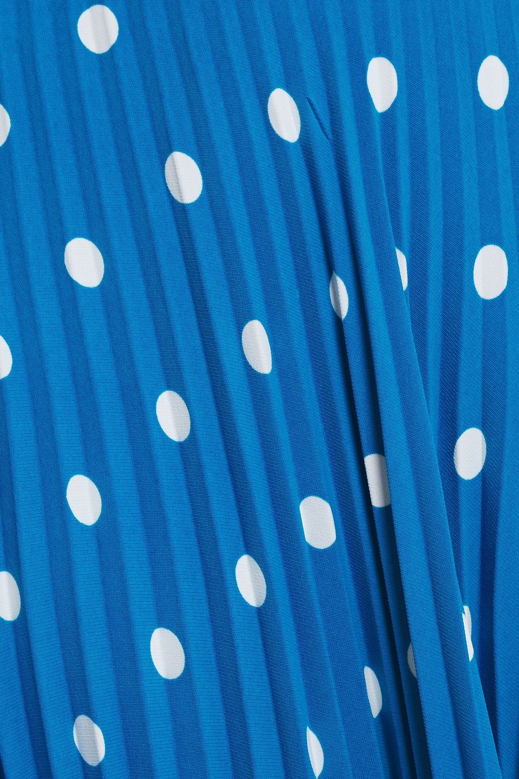BALENCIAGA Asymmetric pleated polka-dot crepe midi skirt