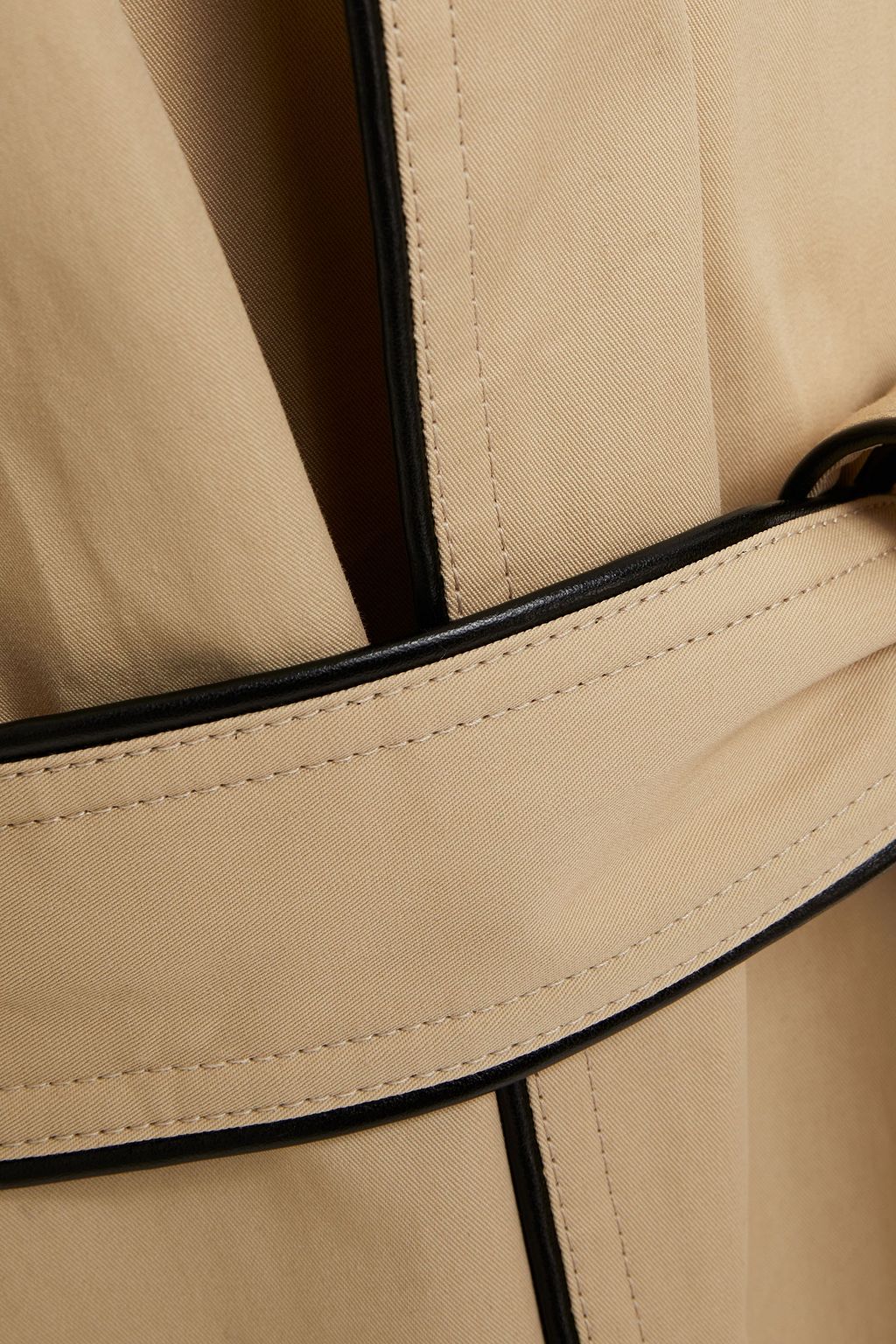 BALENCIAGA Oversized leather-trimmed cotton-gabardine trench coat