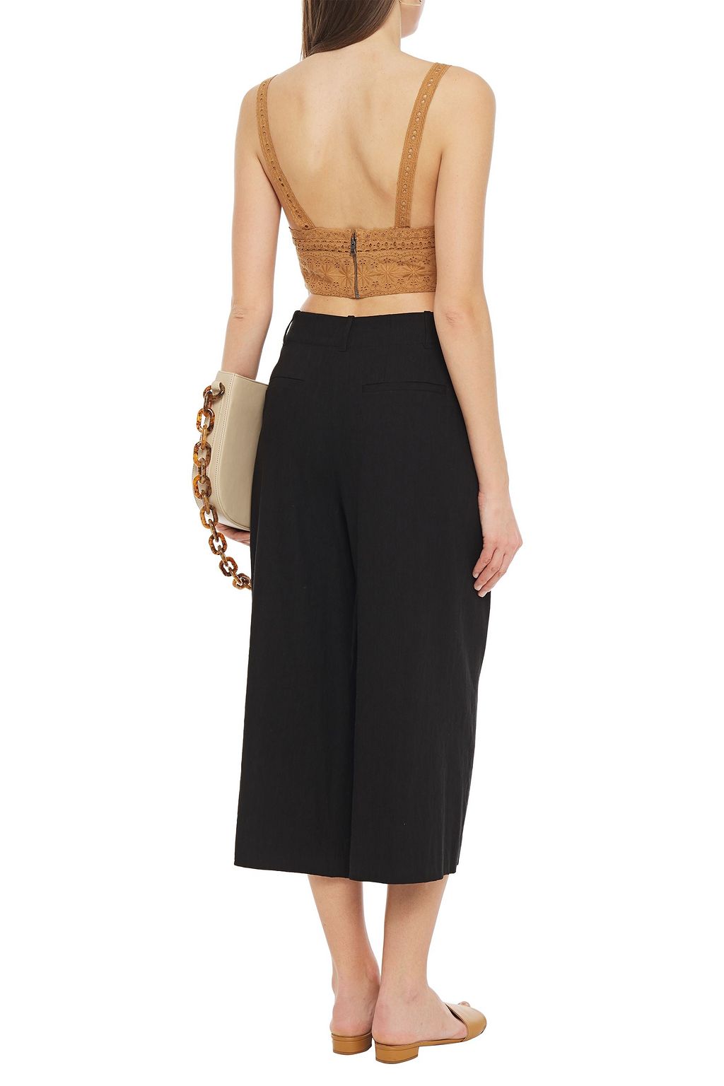 ALICE + OLIVIA Broderie anglaise cotton bra top