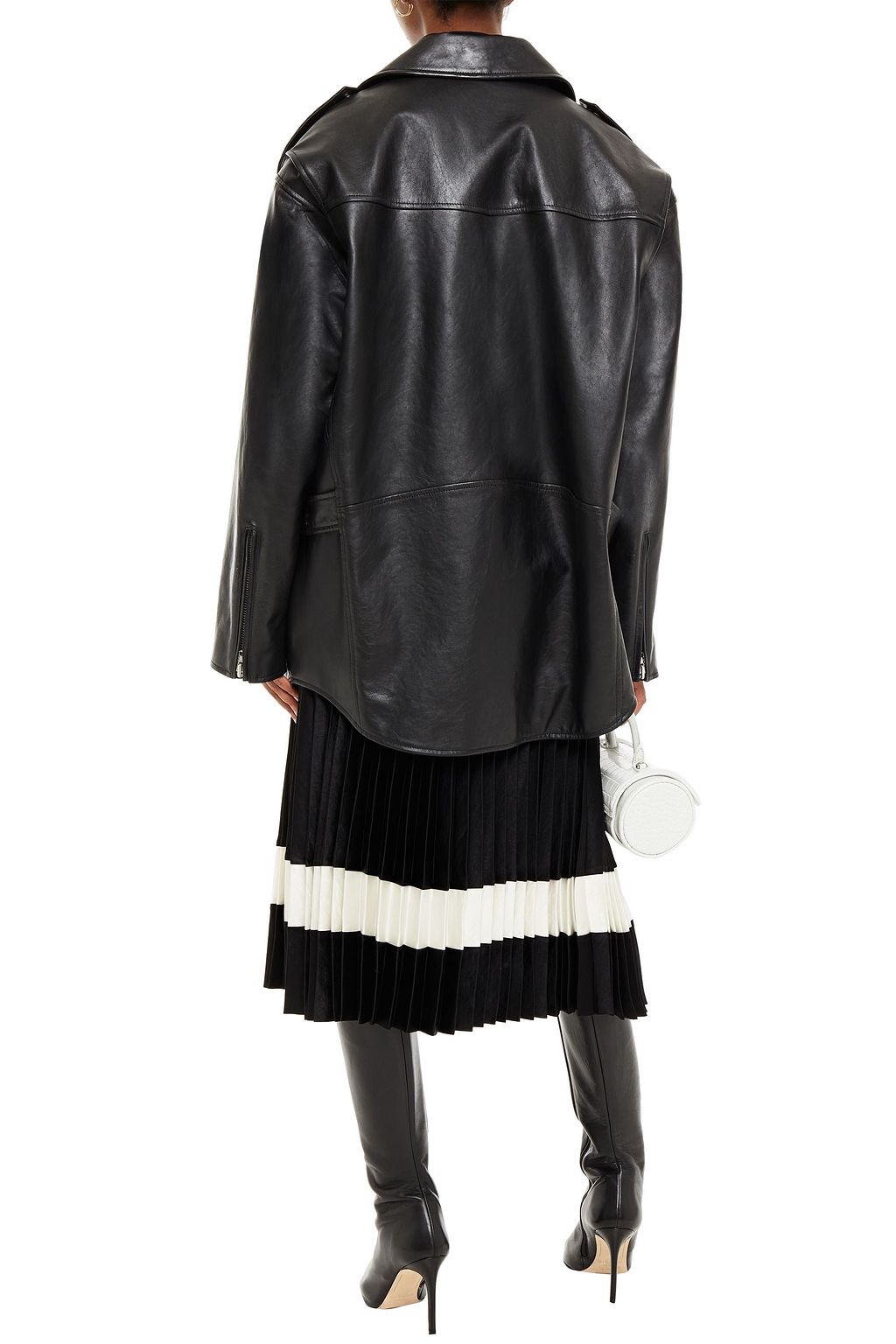 BALENCIAGA Oversized textured-leather coat