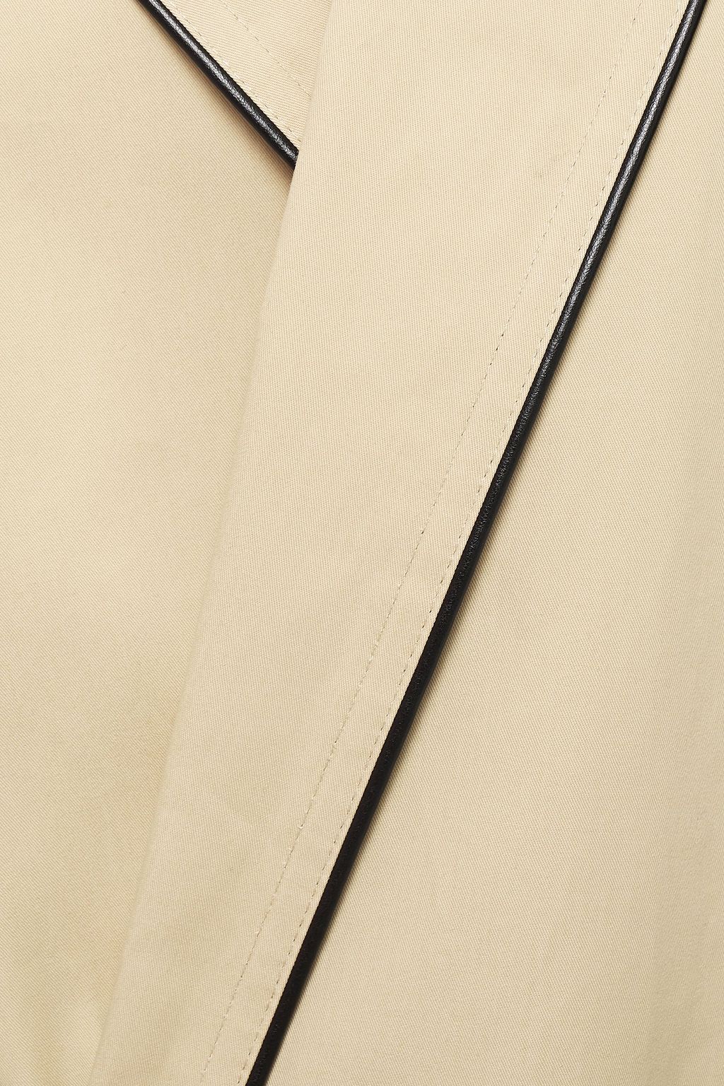 BALENCIAGA Oversized faux leather-trimmed cotton-gabardine trench coat
