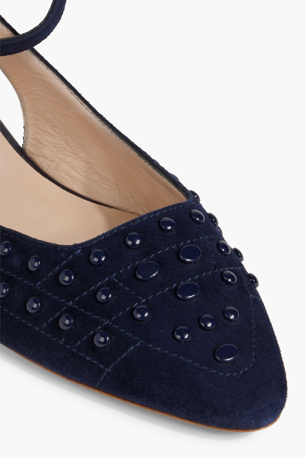 TOD'S T-ring embellished leopard-print calf hair point-toe flats