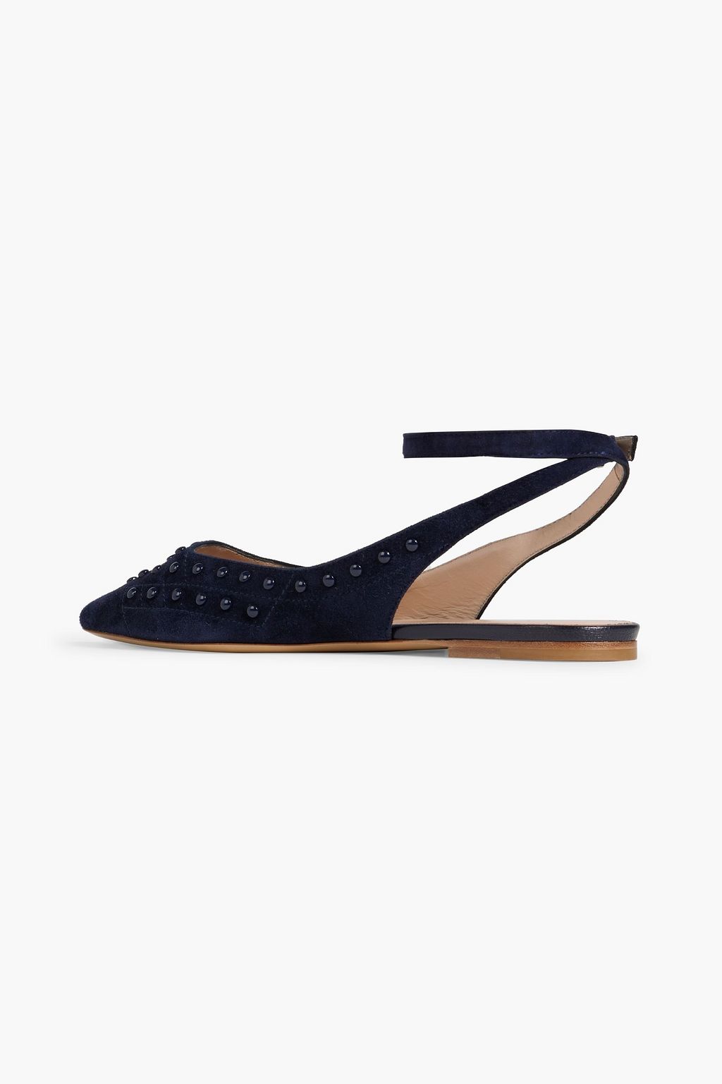 TOD'S T-ring embellished leopard-print calf hair point-toe flats