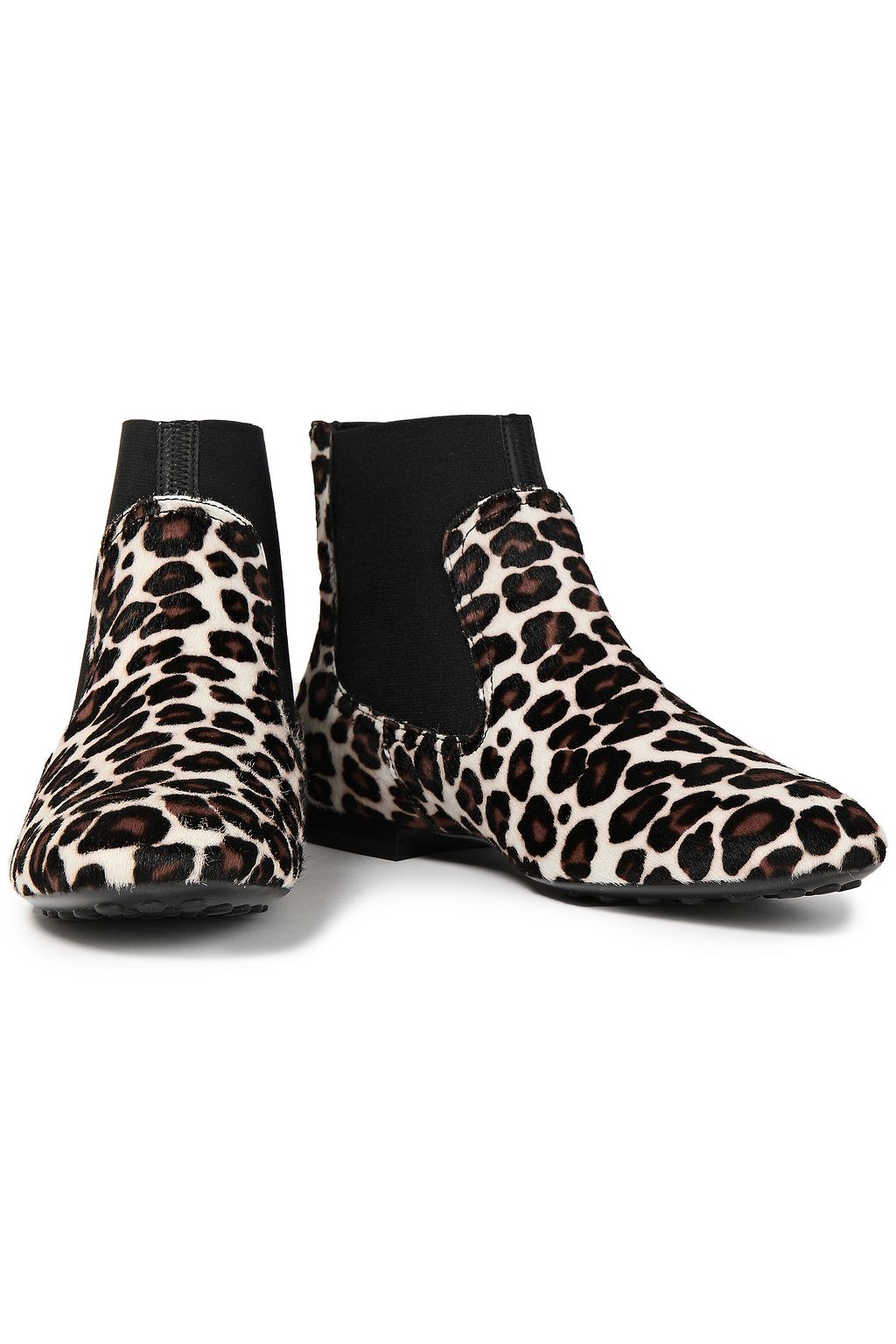 TOD'S Leopard-print calf hair ankle boots