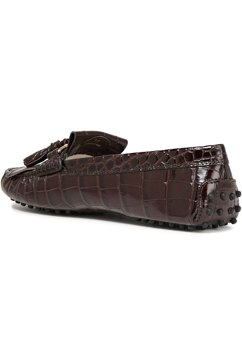TOD'S Gommino tasseled croc-effect leather loafers