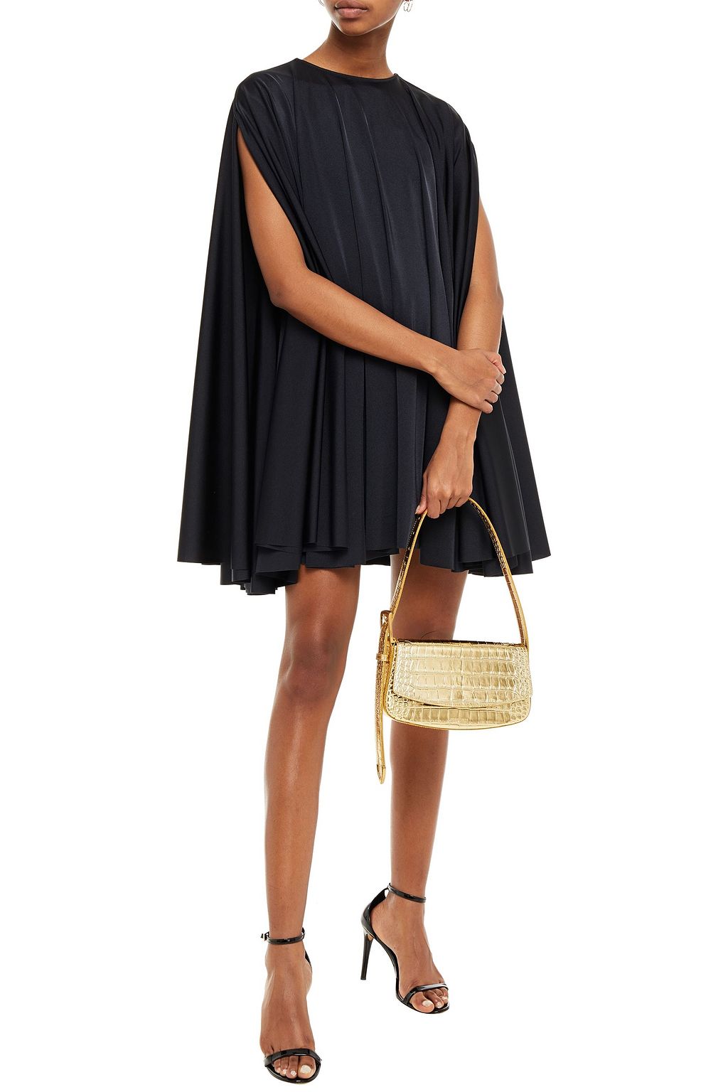 BALENCIAGA Cape-effect satin-jersey mini dress
