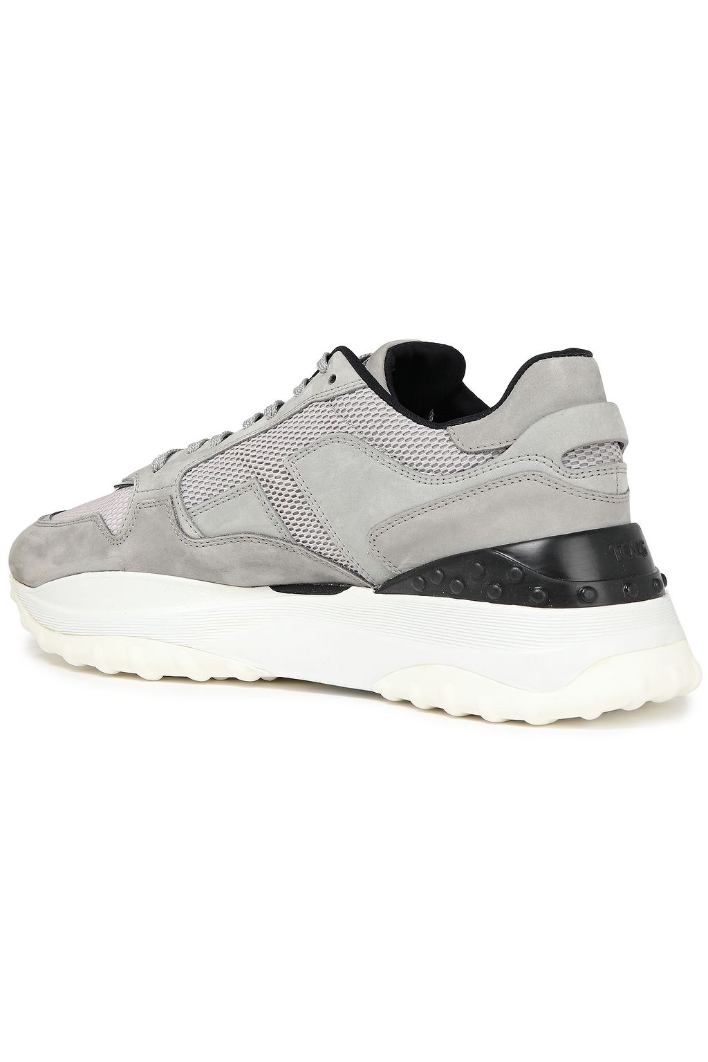 TOD'S Mesh-trimmed suede sneakers