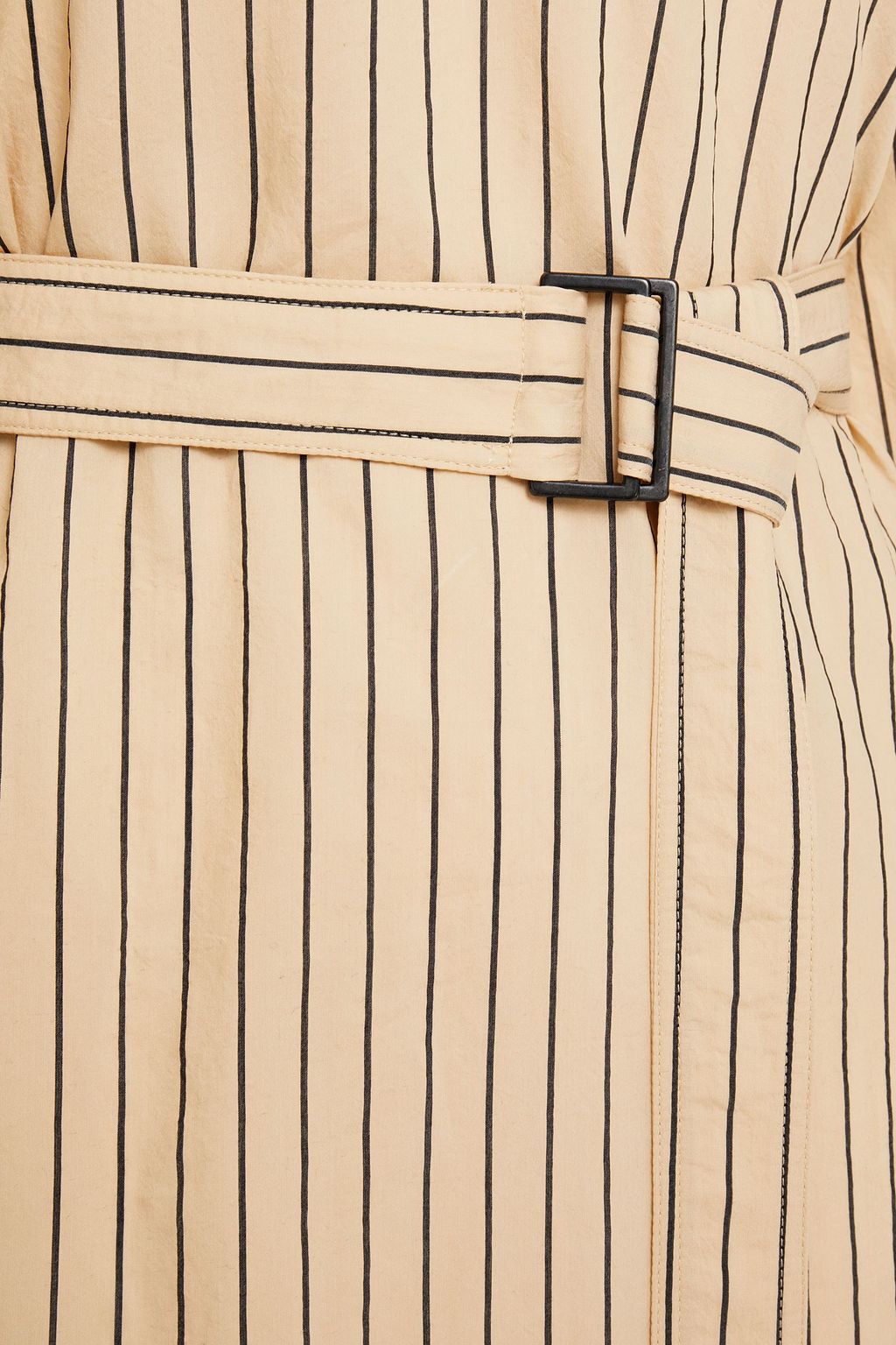 JOSEPH Belted striped cotton and silk-blend midi dress