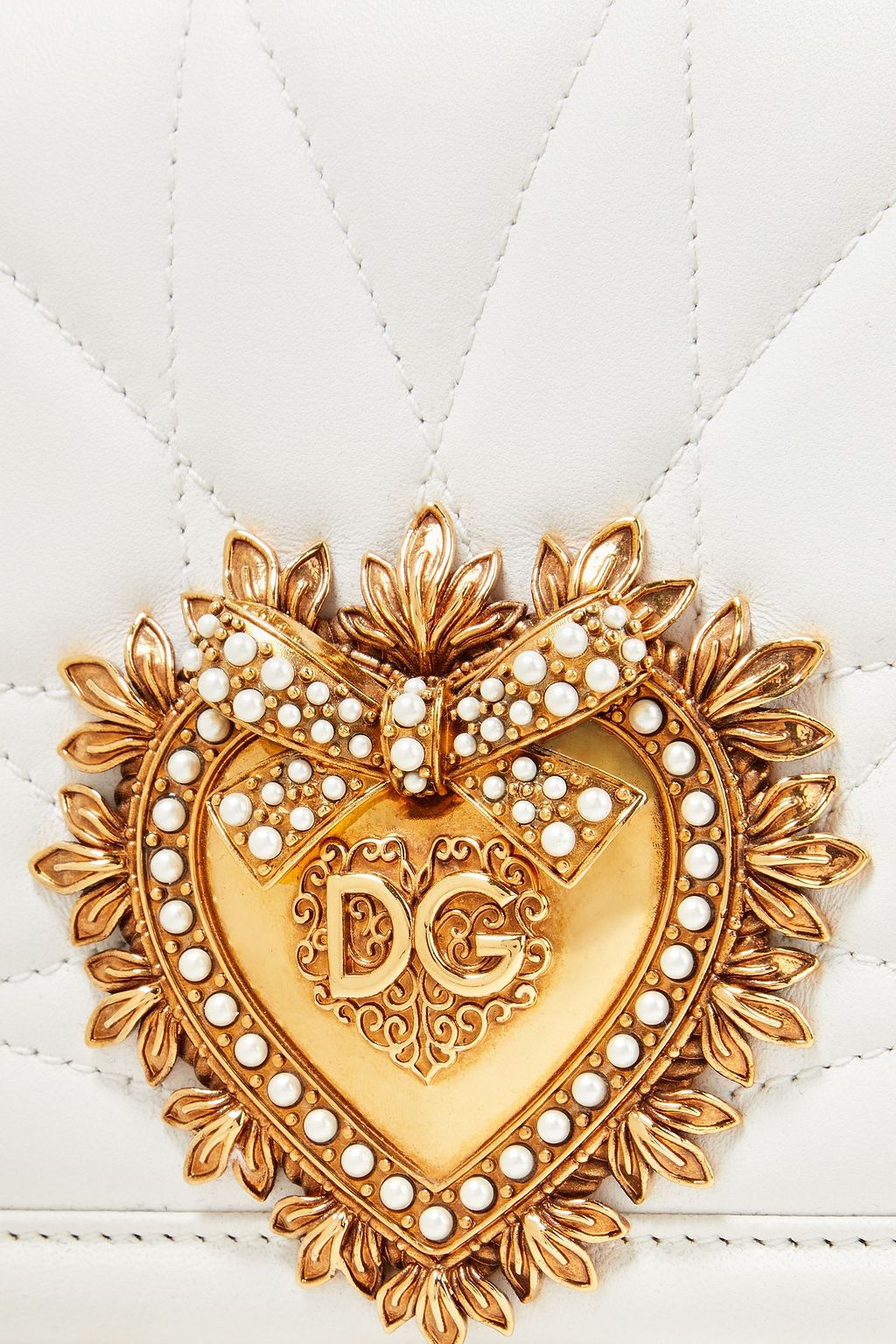 DOLCE & GABBANA Devotion embellished quilted leather shoulder bag