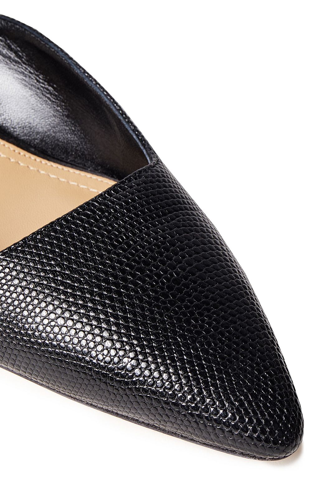 THE ROW Coco lizard-effect leather and satin mules