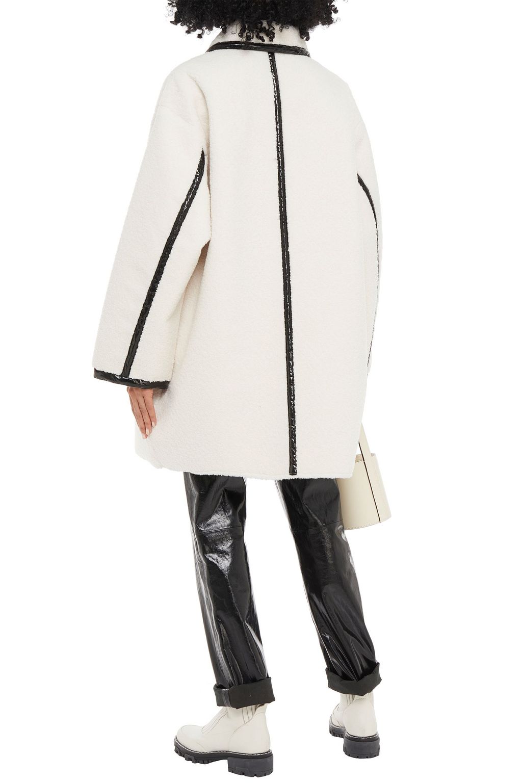 STAND STUDIO Two-tone faux shearling coat