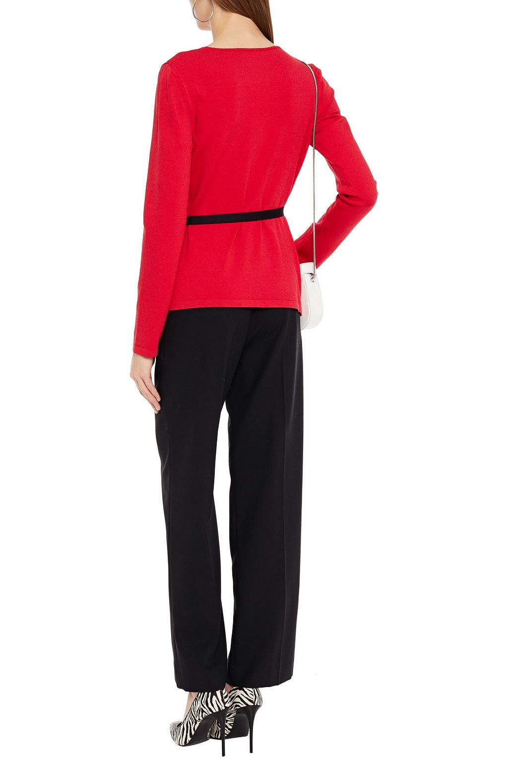 BOUTIQUE MOSCHINO Wrap-effect stretch-knit top