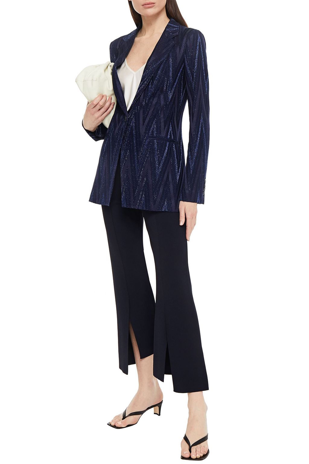 M MISSONI Metallic crochet-knit blazer