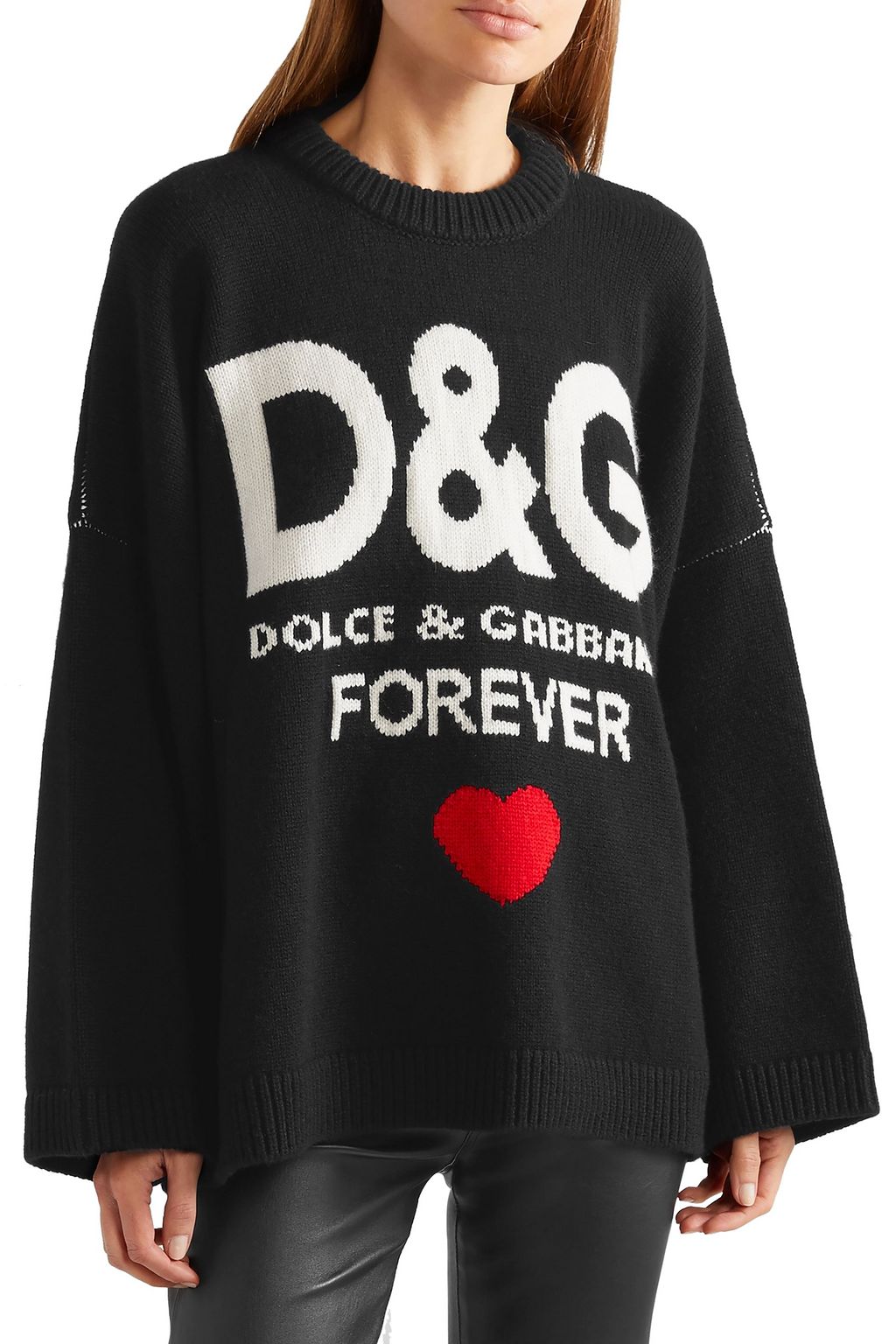 DOLCE&GABBANA Oversized intarsia cashmere sweater