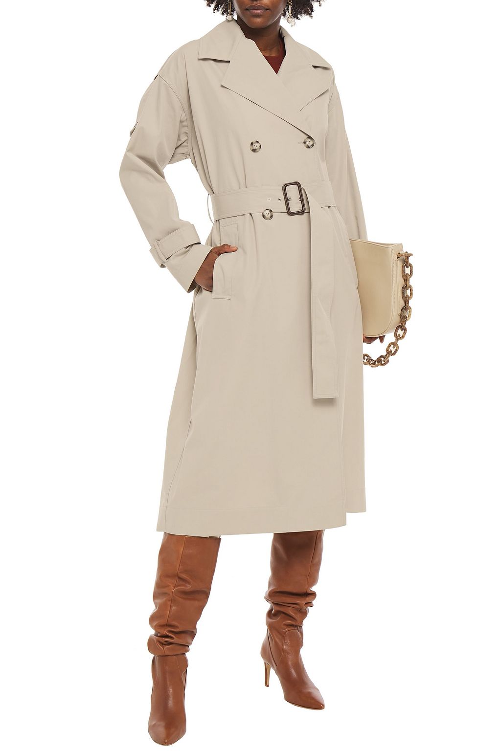 VICTORIA BECKHAM Double-breasted cotton-twill trench coat