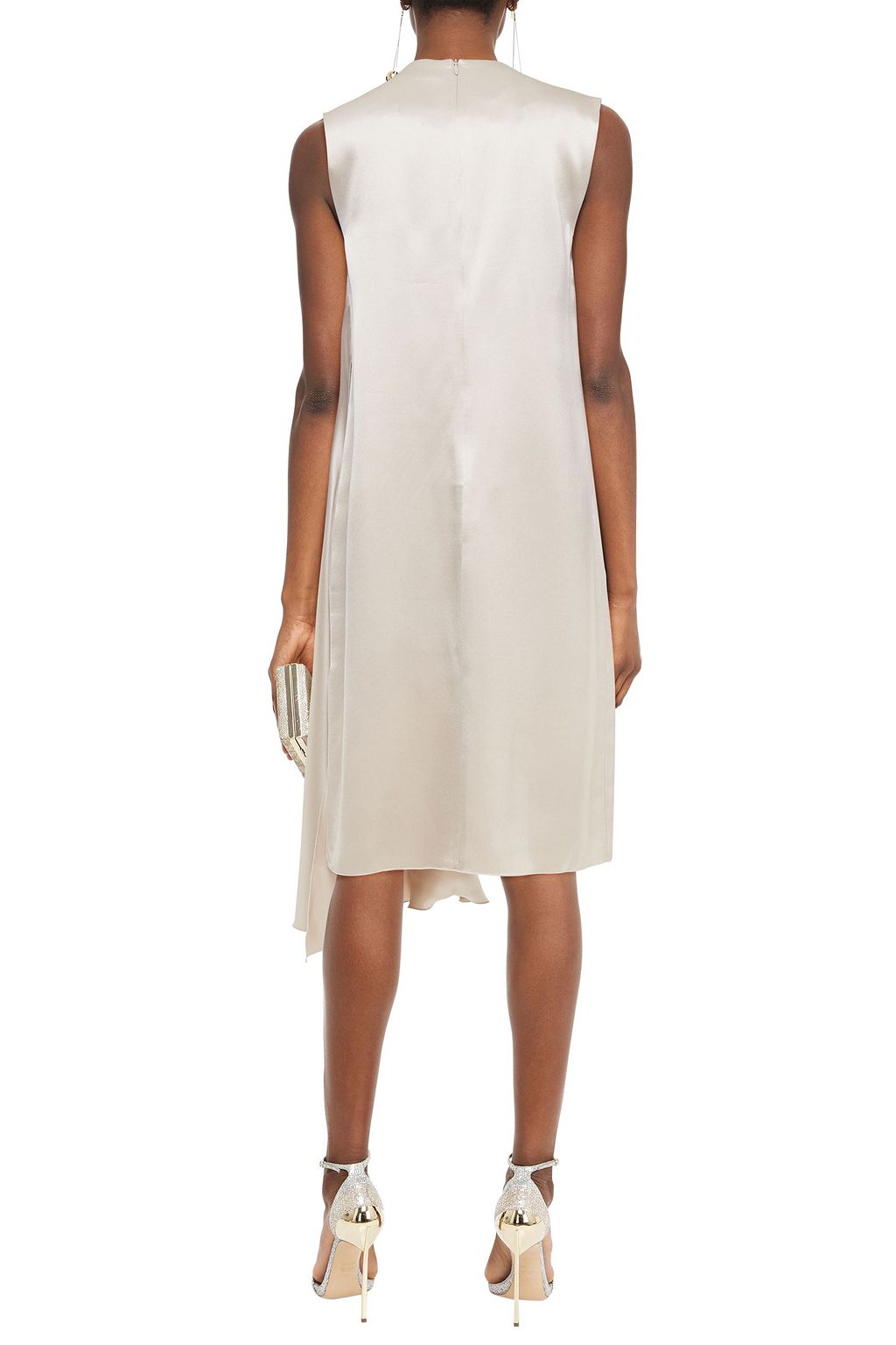 JOSEPH Asymmetric draped silk-charmeuse dress