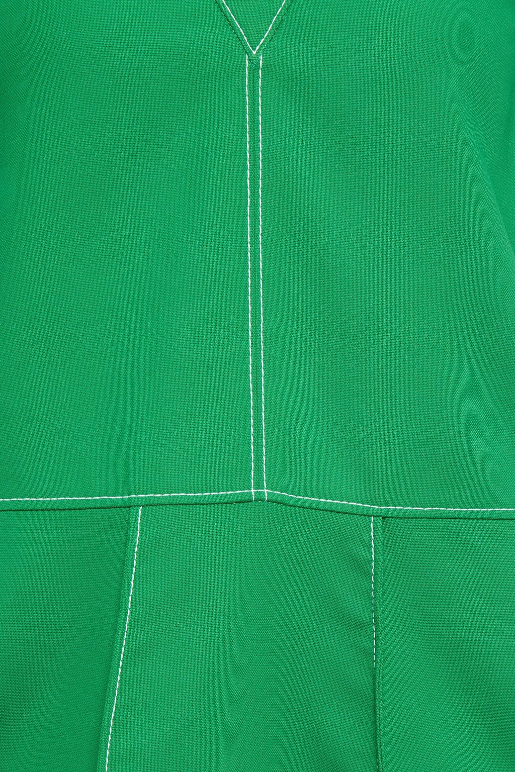 VALENTINO GARAVANI Pleated cotton-blend crepe mini dress