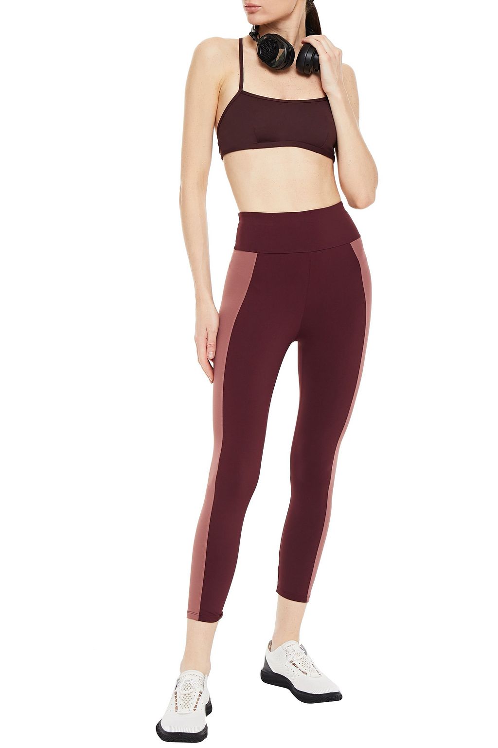 ERNEST LEOTY Therese cropped two-tone stretch leggings