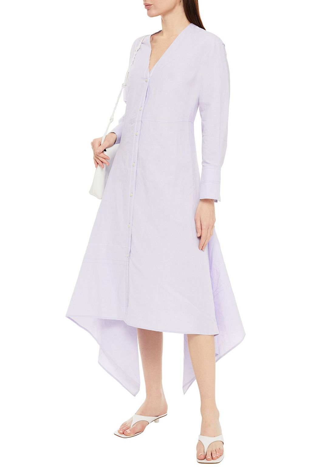 JOSEPH Asymmetric linen and cotton-blend dress