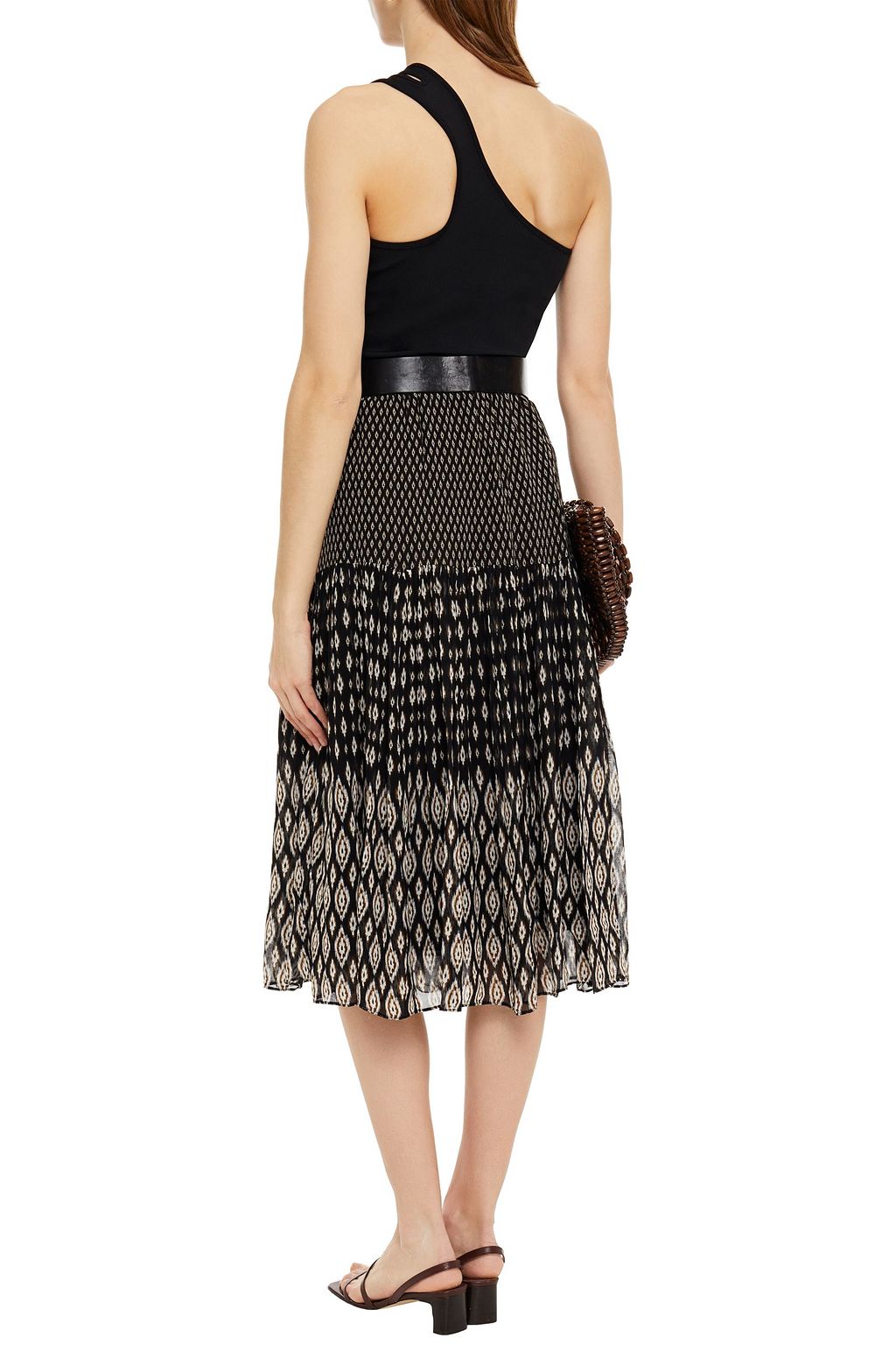 VANESSA BRUNO Hernani paneled printed chiffon midi skirt