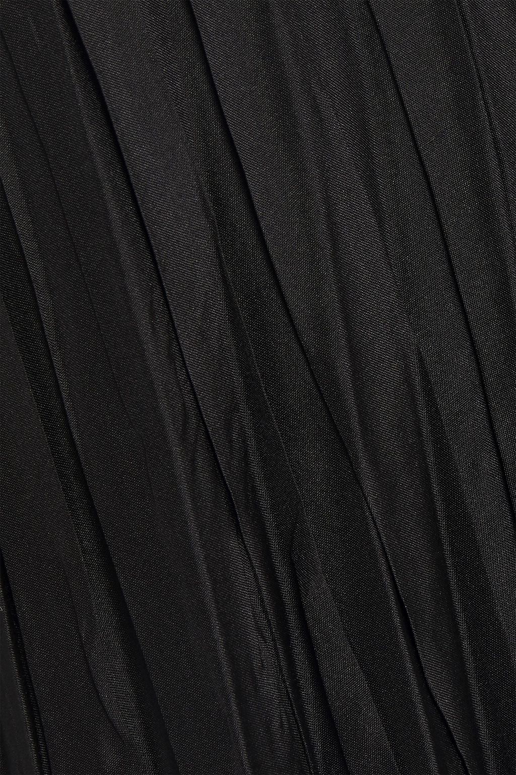 JOSEPH Checker asymmetric plissé silk-habotai midi dress