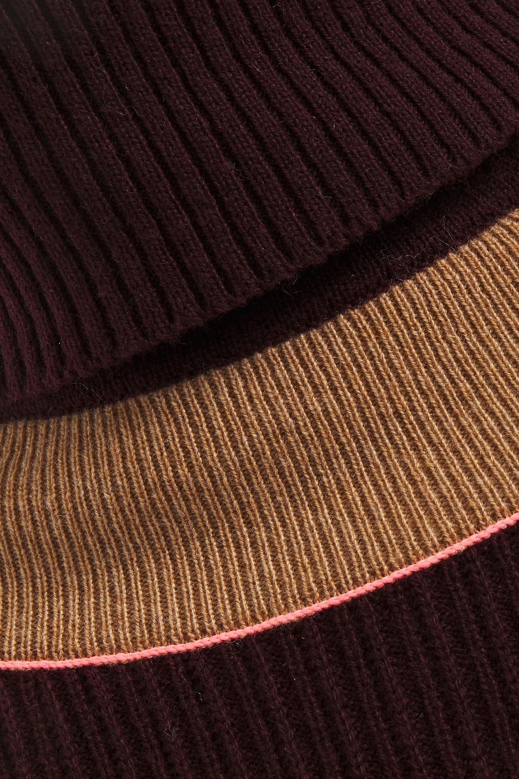 VICTORIA BECKHAM Ribbed color-block cashmere turtleneck sweater