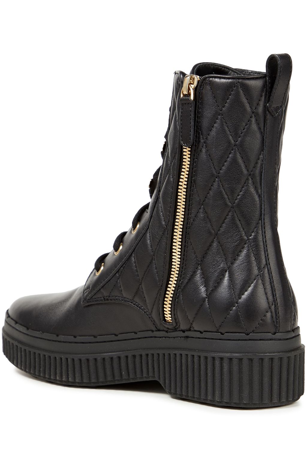 TOD'S Quilted leather combat boots