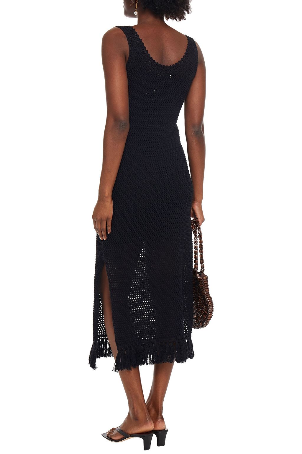 VANESSA BRUNO Crochet-knit cotton and linen-blend midi dress