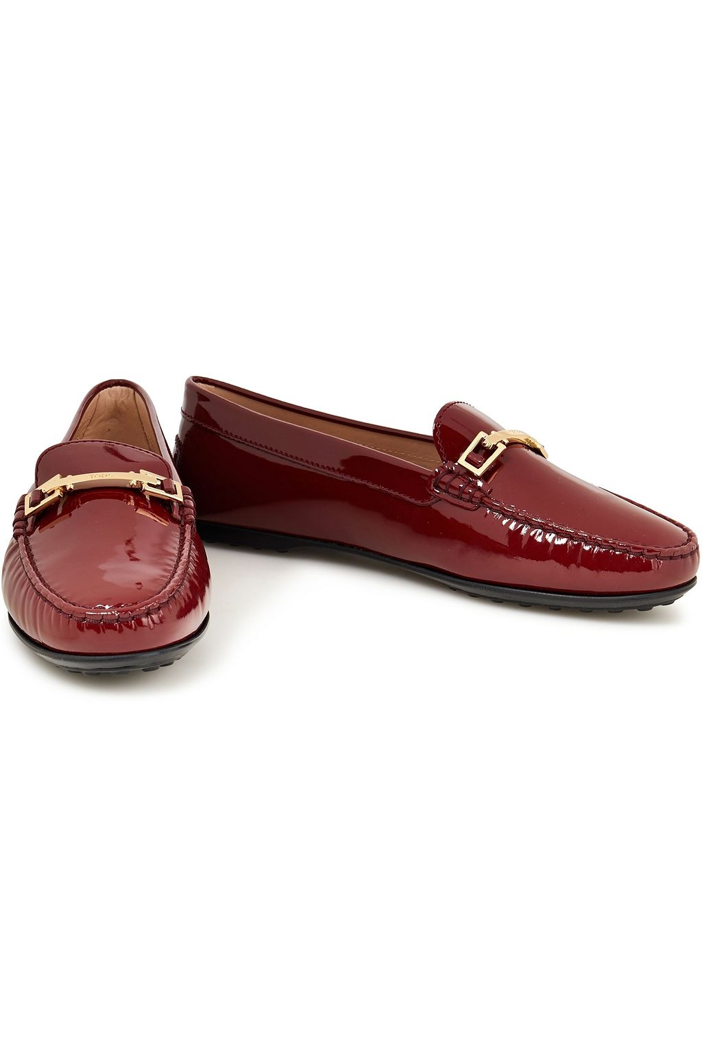 TOD'S City Gommino embellished patent-leather loafers