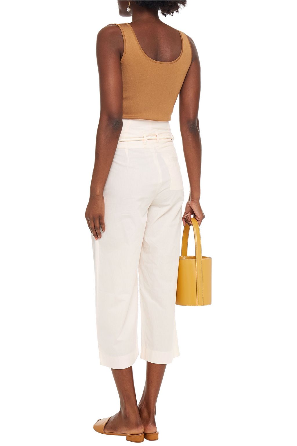VANESSA BRUNO Nardo cropped pleated cotton wide-leg pants